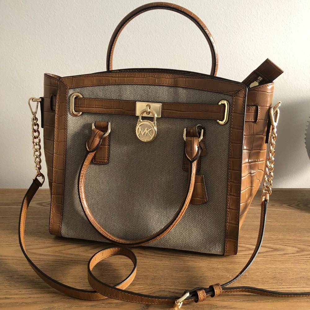 MICHAEL KORS HAMILTON HEMP CANVAS PURSE
